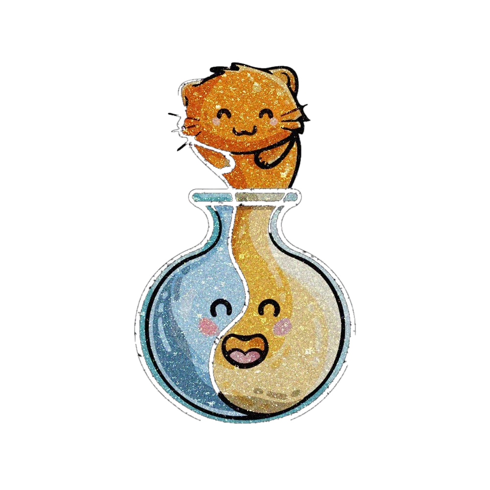 Cat Potion Glitter Sticker